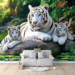 Animal tigre blanc papier peint vert panoramique peinture murale pour salon chambre denfant maison décoration ... Animal tigre blanc papier peint vert panoramique peinture murale pour salon chambre denfant maison décoration ...