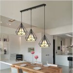 Ankamal elec lustre cage contemporain - forme diamant - 25cm - 110 - 221v - noir