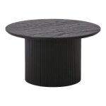 Ankara - table basse ronde 80cm pieds relief mdf effet bois foncé Ankara - table basse ronde 80cm pieds relief mdf effet bois foncé