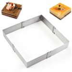 Anneau de moule � g�teau carr� moule de cuisson de g�teau de coupe de biscuit carr� en acier inoxydable ...
