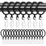 Anneaux de rideau de douche - crochets de rideau de dou - 50 pices - diamtre intrieur 30 mm - noir ...