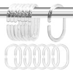 Anneaux de rideau de douche en plastique avec crochets pour tringle de fentre de douche de salle de ...