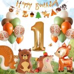 Anniversaire 1 an decoration garcon fille ballon 1 ballons animaux jungle 1 an safari kit anniversaire ...
