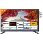 Antarion smart tv 185 (47 cm) android 14 connect wifi + bluetooth + dvd - 12v / 24v / 220v - camping ...
