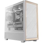 Antec flux wood white, 5 ventilateurs pwm inclus, panneau avant  flux d'air lev avec bois de bouleau, ...