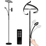 Anten lampadaire led dimmable kaka noir 20w avec liseuse 7w 4 tempratures de couleu tlcommande