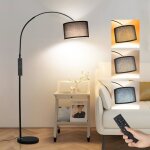 Antenlicht aura lampadaire arc noir salon / chambre télécommande + pied dimmable led e27 abat - jour ... Antenlicht aura lampadaire arc noir salon / chambre télécommande + pied dimmable led e27 abat - jour ...