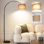Antenlicht lampadaire arc argent - marron: intensit� variable led e27 vintage pour salon / chambre / ...