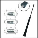 Antenne dautoradio universelle en aluminium noir de 23cm avec 3 adaptateurs