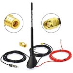 Gigicial amplificateur dantenne dab + pour voiture antenne de toit am / fm avec adaptateur din et smb ...