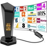 Antenne hd num�rique dint�rieur pour smart tv cha�nes locales et r�solution 4k base magn�tique puissante ...