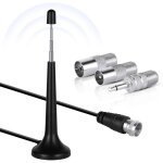 Antenne radio fm dab 75ohm antenne fm t�lescopique int�rieur avec 3 adaptateurs avec c�ble couleur:3 ...