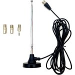 Antenne radio fm dabantenne t�lescopique num�rique int�rieure 75ohm avec base magn�tiquec�ble dextension ...