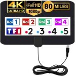 Antenne tv intrieur puissante 120km antenne hdtv 4k 1080p antenne tnt interieur pour chane locale postuler ...