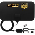 Antenne tv int�rieur puissanteantenne tnt avec amplificateur de signal120 miles gamme hdtv antenne 1080p ...