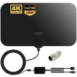 Antenne tv intrieur tnt hd puissante - aburnudrey - amplificateur de signal 25 dbi - porte 60 miles ...