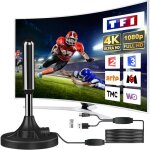 Antenne tv intrieure 2025 tnt puissante cble 5m rception 500km 360 sans angle mort