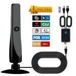 Antenne tv numrique intelligente 4k hd - signal amplifi rcepteur polyvalent noir