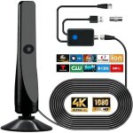 Antenne tv numrique puissante antenne hdtv intrieure extrieure avec amplificateur rception 360 de ...