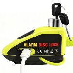 Antivel moto disque rechargeable usb - alarme 110db haute s�curit� - avec c�ble de rappel antivol - pour ...