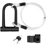 Antivol vélo en u, avec 2 clés et 1, 2 m flex acier câble + support de fixation sur cadre, pour vtt, ... Antivol vélo en u, avec 2 clés et 1, 2 m flex acier câble + support de fixation sur cadre, pour vtt, ...