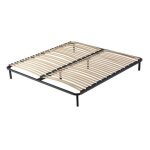 Anya - sommier noir cadre a lattes renforcé et soutien réglable + 4 pieds 70x190 x 29 cm en metal Anya - sommier noir cadre a lattes renforcé et soutien réglable + 4 pieds 70x190 x 29 cm en metal