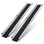 Aopunly 183 cm rampe t�lescopique rampe pour fauteuil roulant pliable alu surface antid�rapante 300kg ...