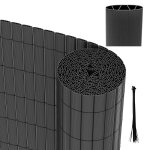 Aopunly canisse en pvc avec structure en w ? brise - vue robuste pour balcon cl�ture et jardin gris 120 ...