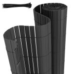 Aopunly canisse en pvc avec structure en w ? brise - vue robuste pour balcon cl�ture et jardin gris 180 ...