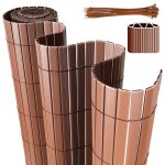Aopunly canisse en pvc avec structure en w ? brise - vue robuste pour balcon cl�ture et jardin marron ...