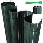 Aopunly canisse en pvc avec structure en w ? brise - vue robuste pour balcon cl�ture et jardin vert 140 ...