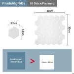 Aopunly carrelage adh�sif hexagone blanc ? lot de 10 tuiles murales autocollantes cuisine salle de bain ...