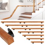 Aopunly main courante en h�tre barre de garde - corps en bois 60 cm poign�e descalier poign�e kit