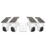 Aosu 2k camera surveillance exterieure sans fil 4 cam - kit avec homebase z�ro frais 360� panoramique ...