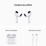 Aplee airpods (3e gnration) avec tui de charge sans fil couteurs sans fil blanc
