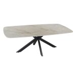 Apollo - table basse ovale en pierre fritt�e beige 130 cm