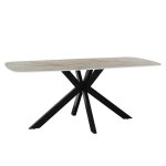 Apollo xl - table � manger en pierre fritt�e beige 180 cm