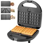 Appareil croque - monsieur 3 en 1 grill gaufrier et sandwich 750w plaques antiadhsives quincaillerie ...