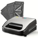 Appareil croque monsieur multifonction 3 en 1 fiesta gaufrier sandwich gril plaques antiadhsives lavables ...