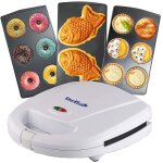 Appareil pour petits beignets tartes et quiches machine a taiyaki 3 en 1 avec plaque amovible 220 - 240 ...
