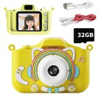 Appareil photo enfant chat 1080p cam�ra num�rique 20mp avec double objectif & �cran 2 jeux int�gr�s carte ...