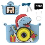 Appareil photo enfant dinosaure 1080p �cran 2 & cam�ra num�rique 20mp avec double objectif carte sd 32go ...