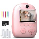 Appareil photo instantan� enfant avec impression cam�ra num�rique jouet 2 pouces hd double objectif 26mp ...