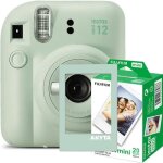 Appareil photo instantan fujifilm instax mini 12 mint green avec cadre magntique et 20 films.