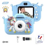 Appareil photo licorne pour enfants bcsk hd 1080p - photo vido selfie - ecran 2. 0 pouces carte sd ...