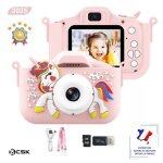 Appareil photo licorne pour enfants bcsk� hd 1080p - photo vid�o selfie - ecran 2. 0 pouces carte sd ...