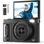 Appareil photo num�rique 4k digital: 64mp appareils num�rique avec �cran rabattable 180� - camera pour ...