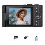 Appareil photo num�rique 64�mp 4k carte m�moire 32�go �cran hd 28�pouces zoom num�rique 18x flash int�gr� ...