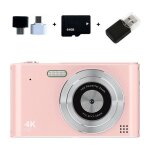 Appareil photo num�rique carte m�moire 64 go �cran hd 24 pouces zoom 16x style r�tro rose