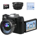 Appareil photo num�rique ccn 4k 48mp 180� flip 16x zoom wifi noir